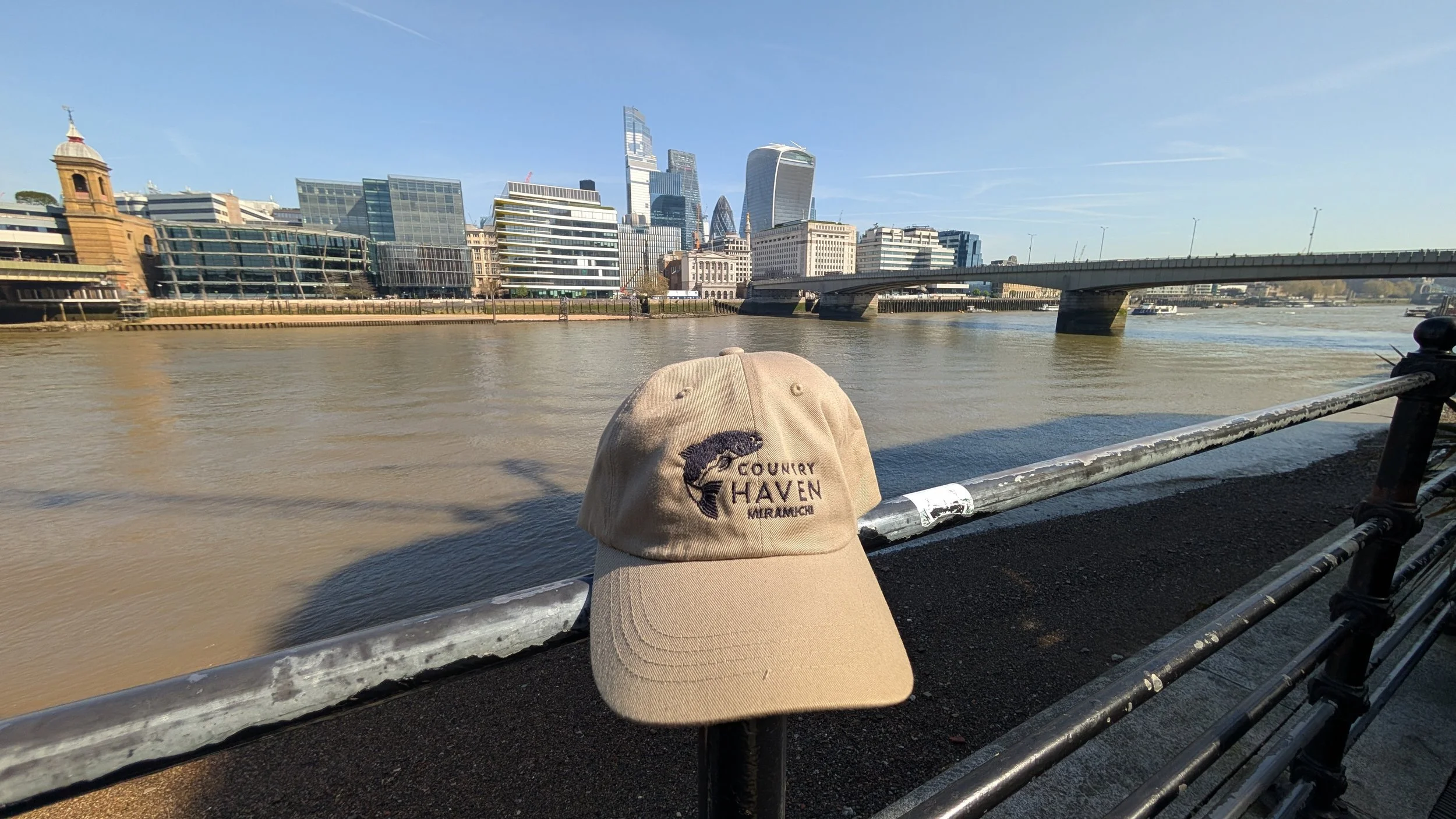Hat is at River Thames in London, UK 