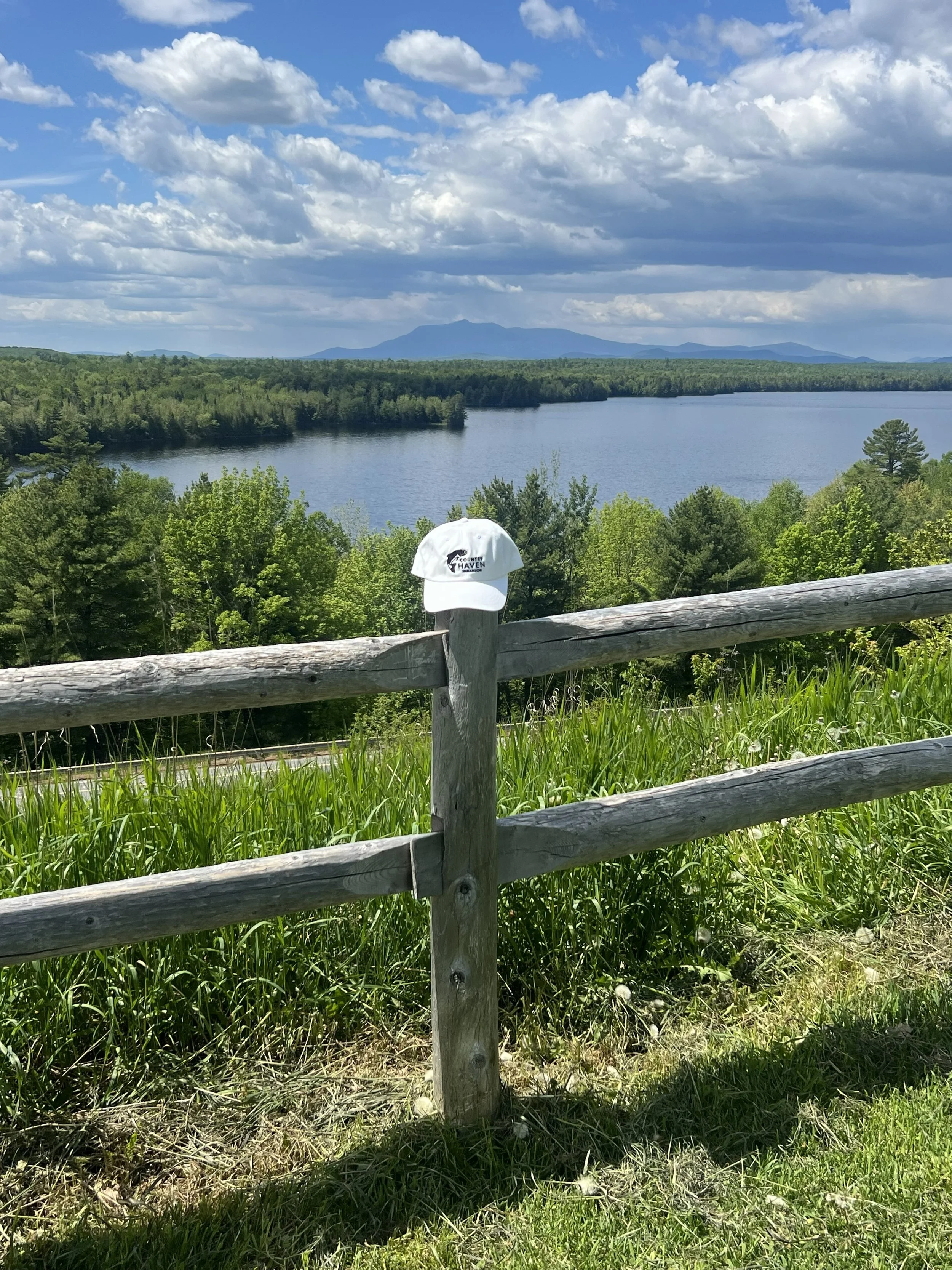 Hat with Mount Katahdin, ME, in background