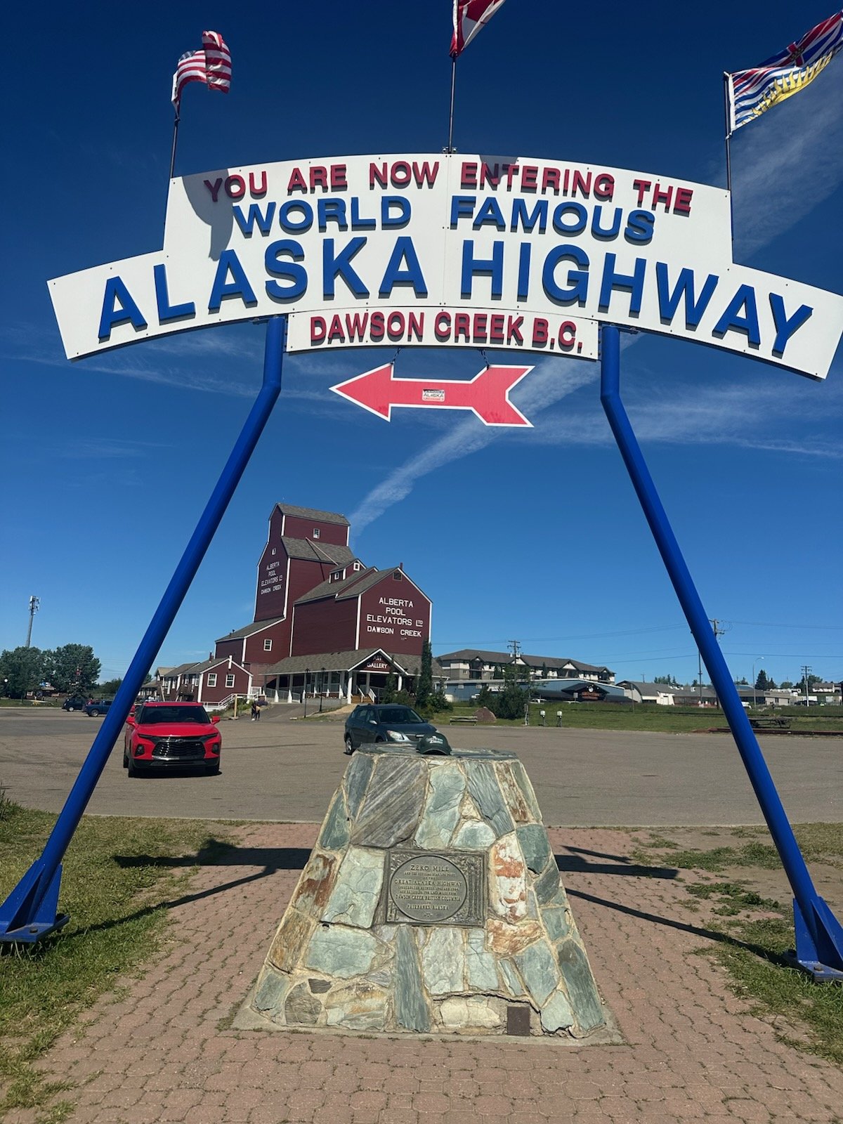 Hat at Zero Miles on Alaska Highway in Dawson Creek, YT