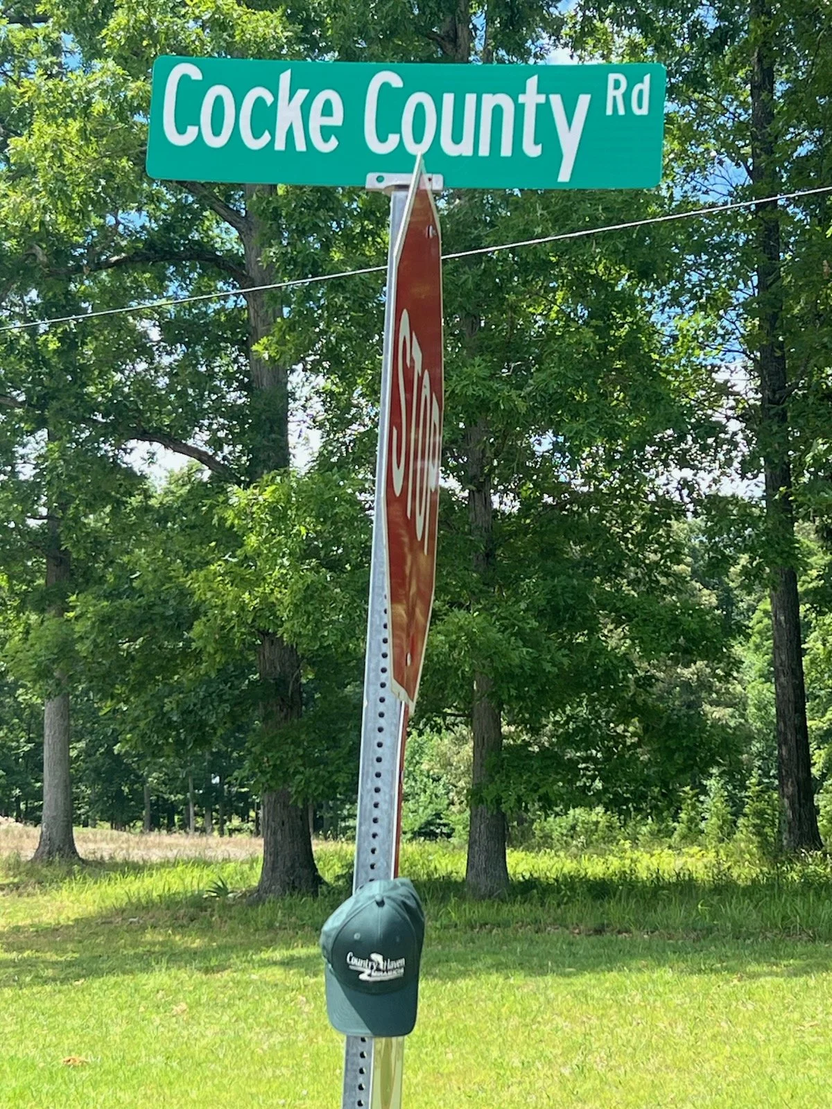 Hat driving through Cocke County, TN