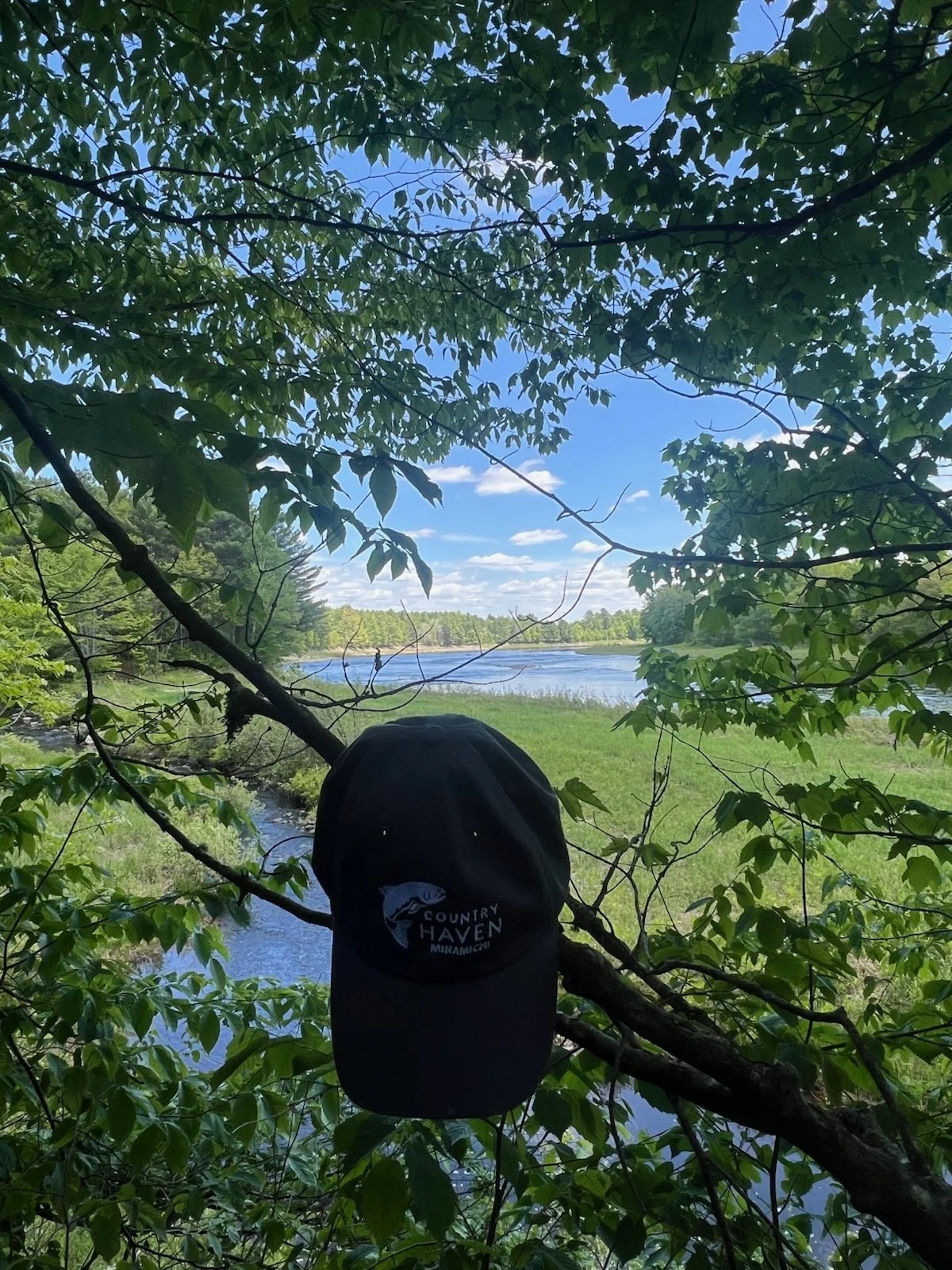 Hat overlooking beautiful Penobscot River in Maine