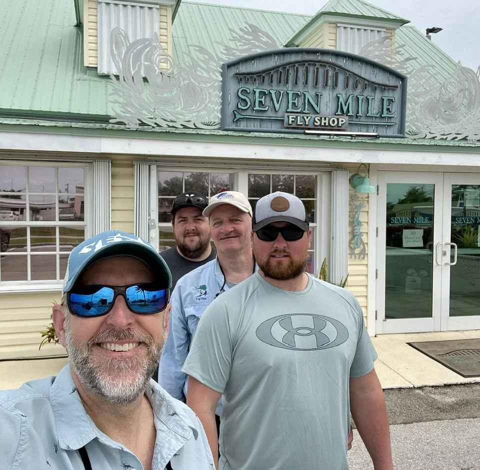 Hat with some guys at 7 Mile Flyshop on the Keys in FL