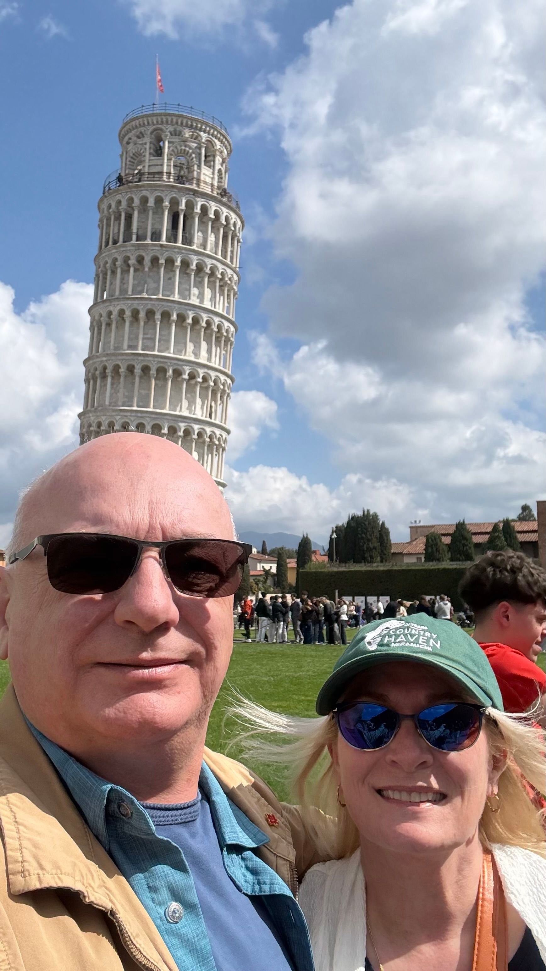 Hat at the Leaning Tower of Pisa in Italy