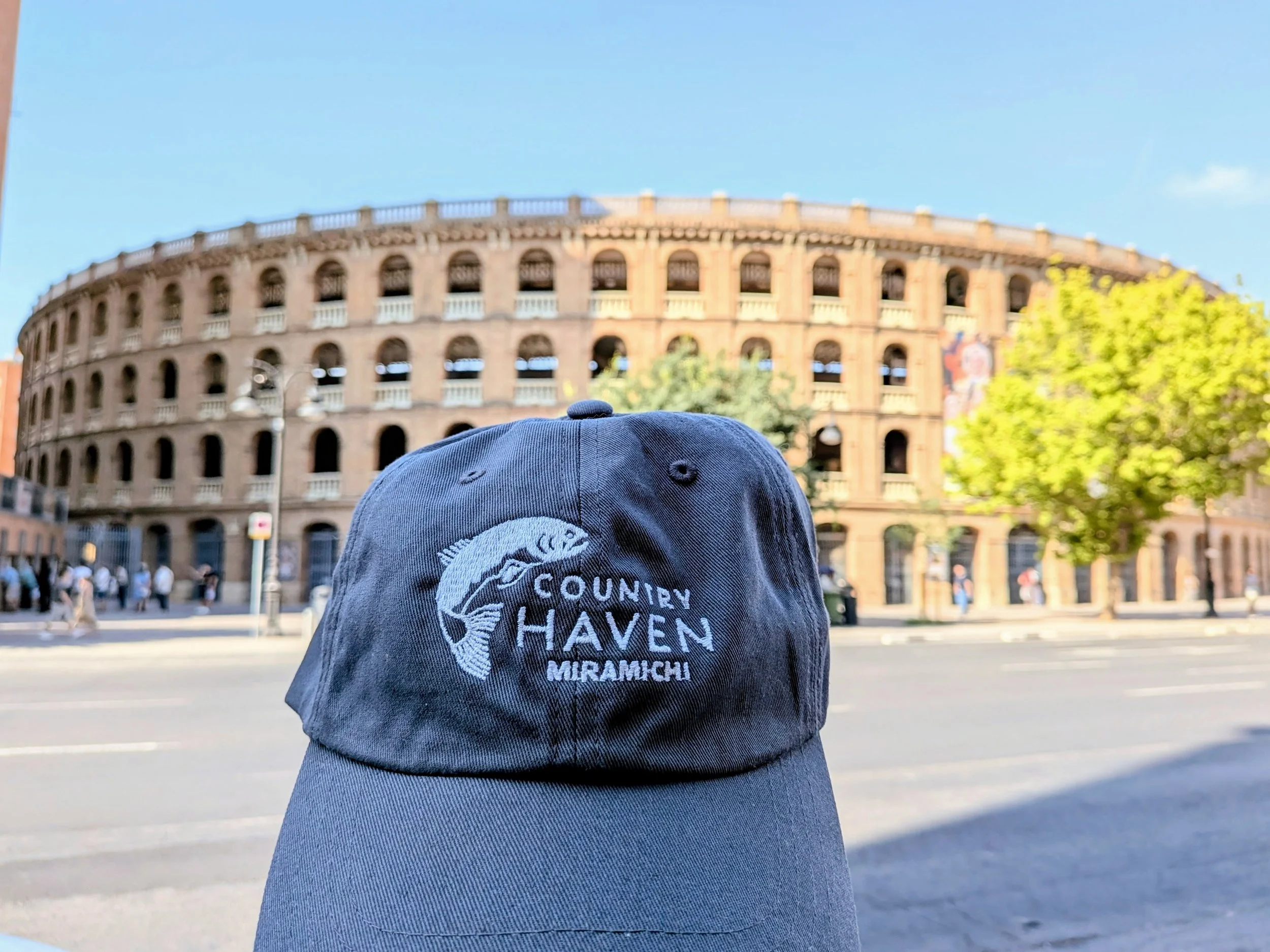 Hat is at the Bull Ring in Valencia, Spain