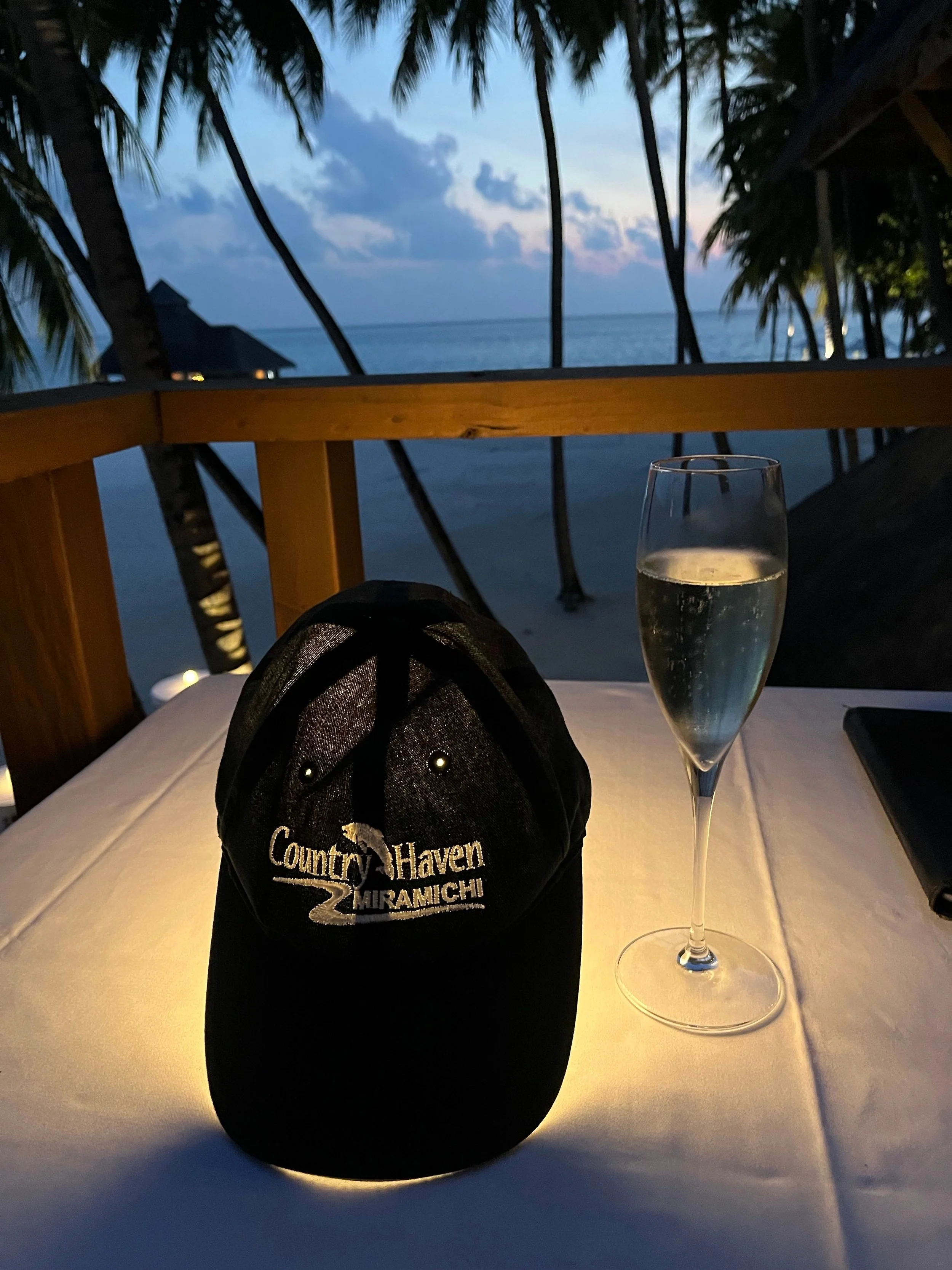 Hat enjoys life on Rangali Island, Maldives