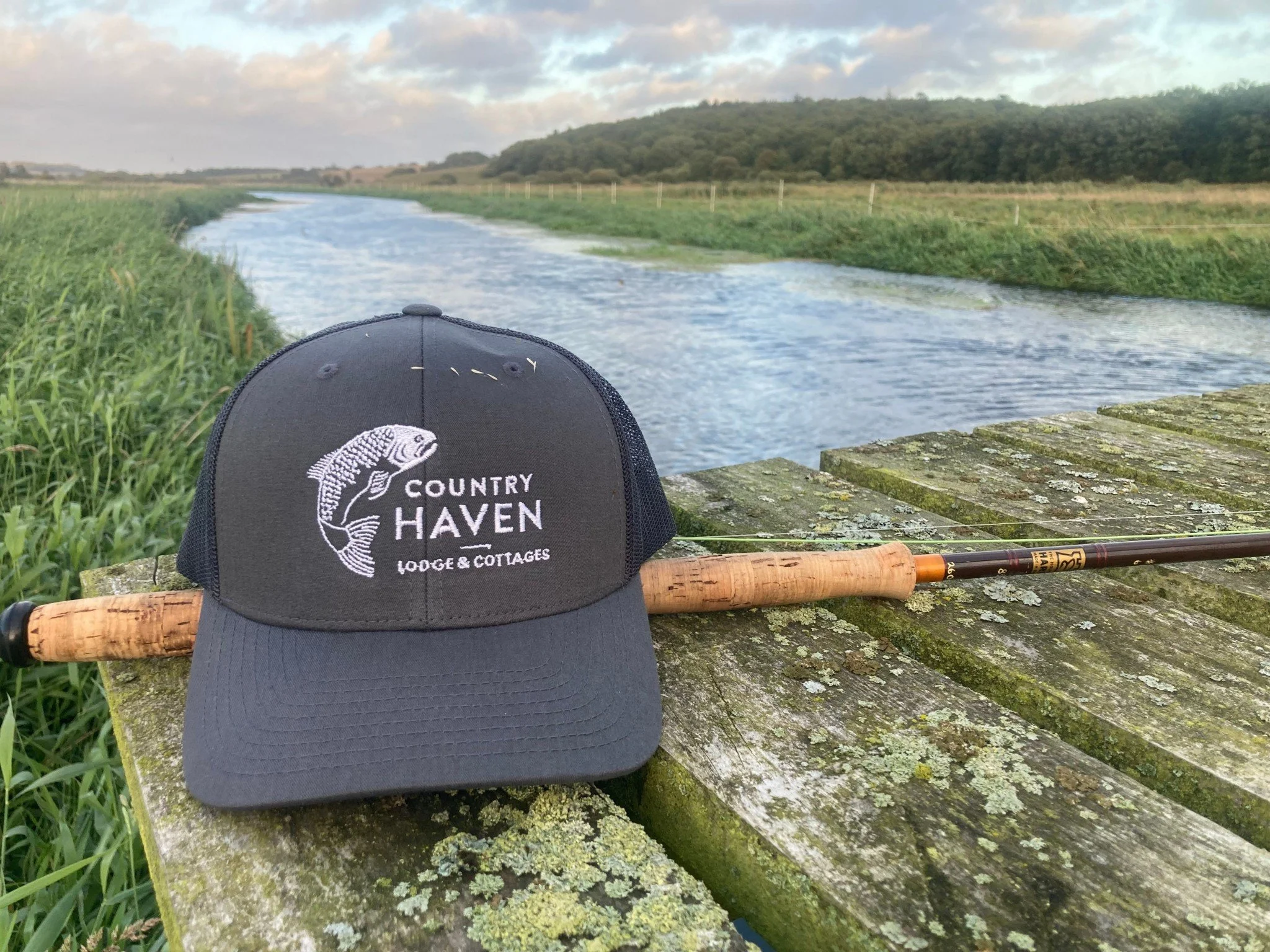 The Hat is enjoying a windy day on the Lindenborg River, Denmark, with the old Hardy rod