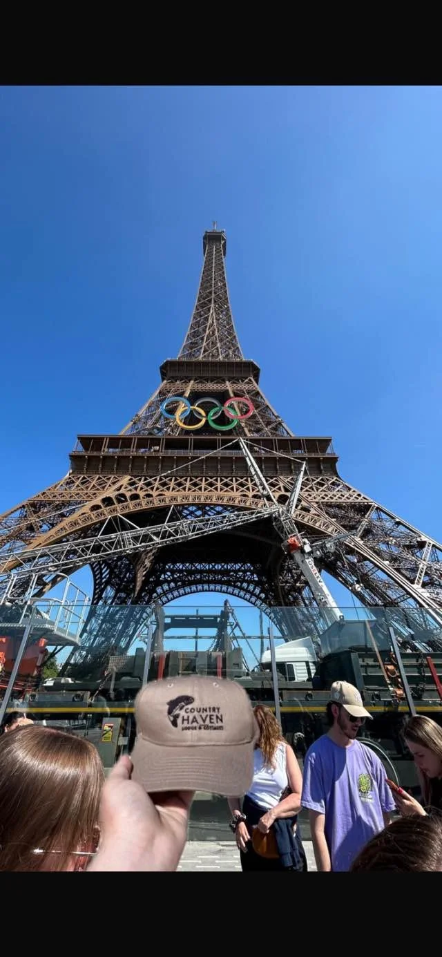 Hat looks up to Eiffeltower in Paris