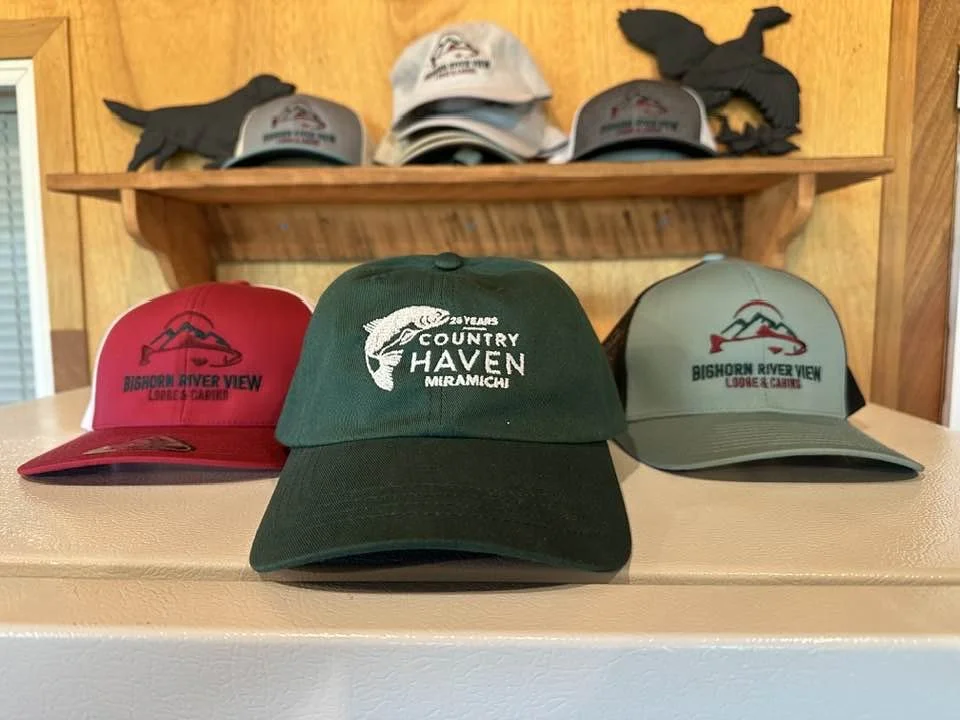 Hat with company at Bighorn Riverview Lodge, Montana