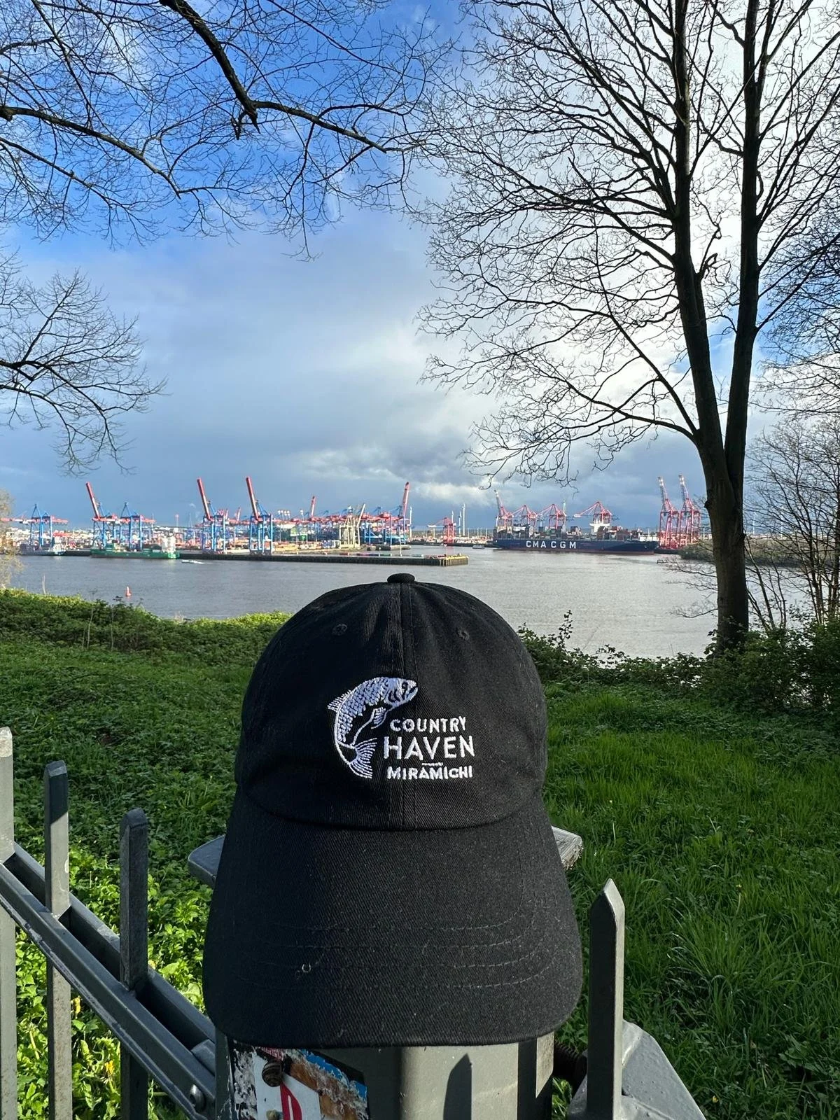 Hat on River Elbe in Hamburg, Germany