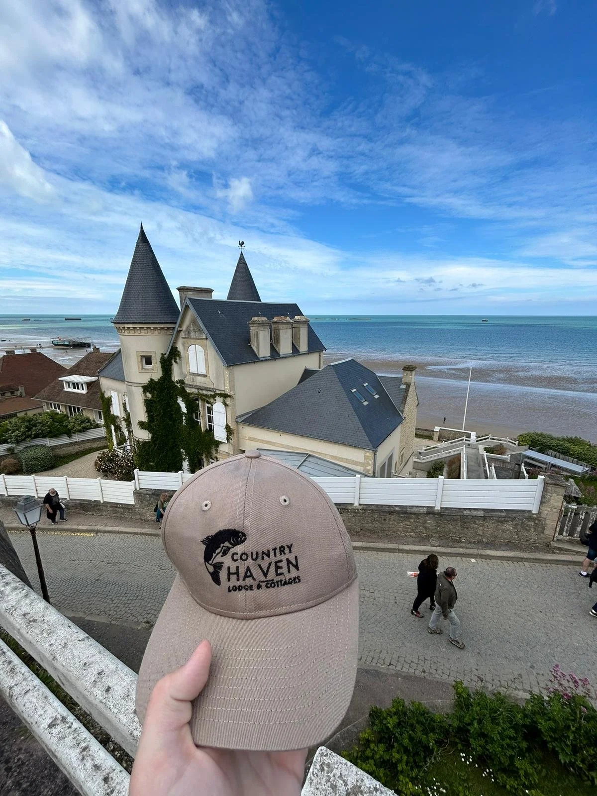 Hat on a visit in Arromanches, France