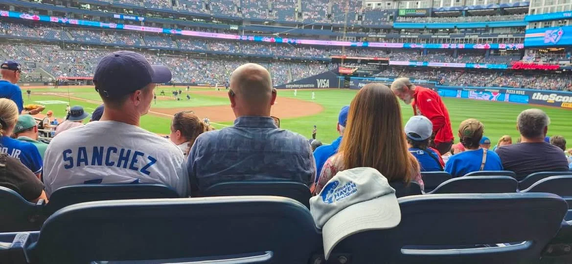 Beth and Hat from NB watching the Blue Jays in Toronto, ON