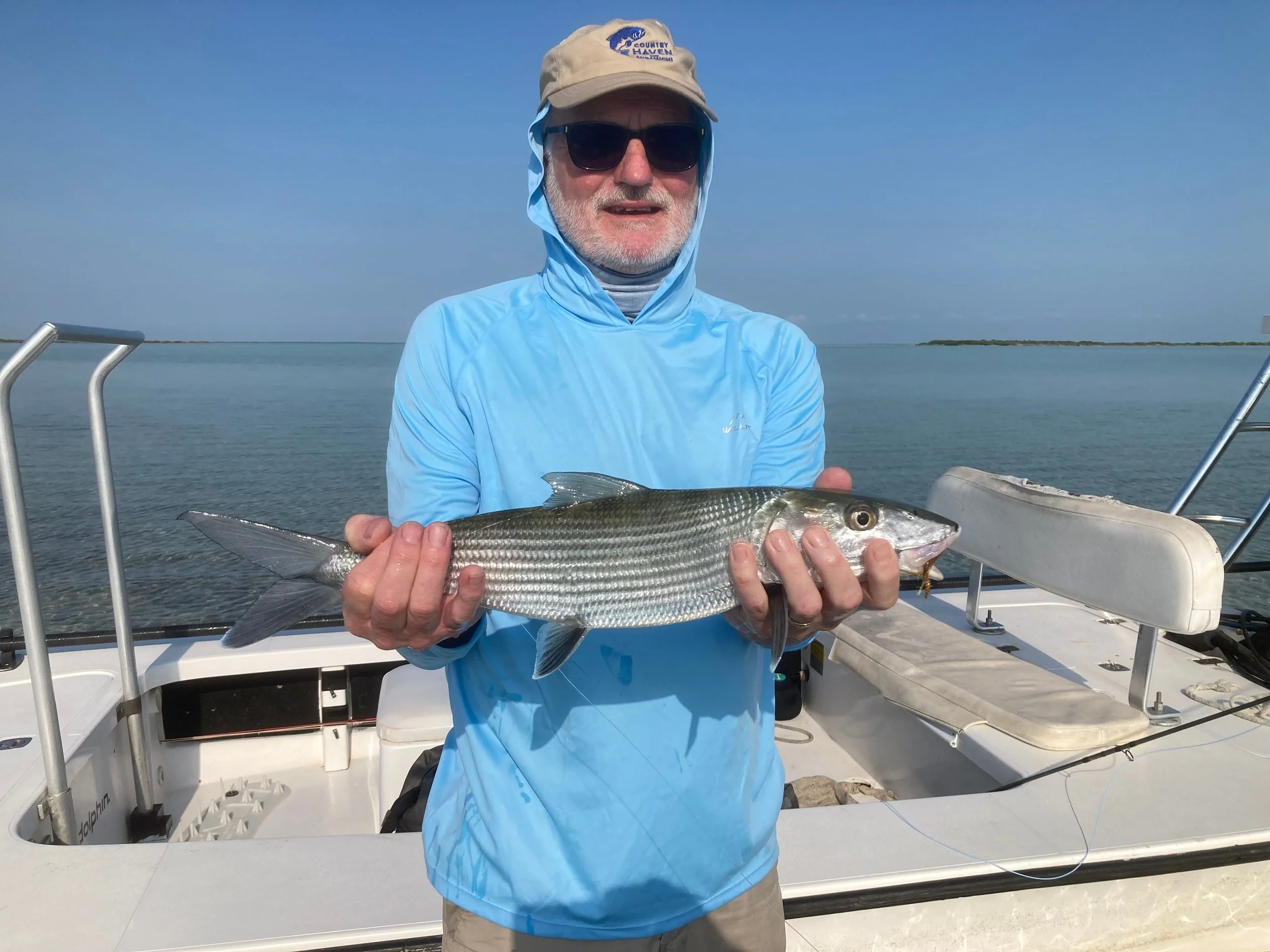 Hat with Richard Nye, UK, bonefishing in Cuba
