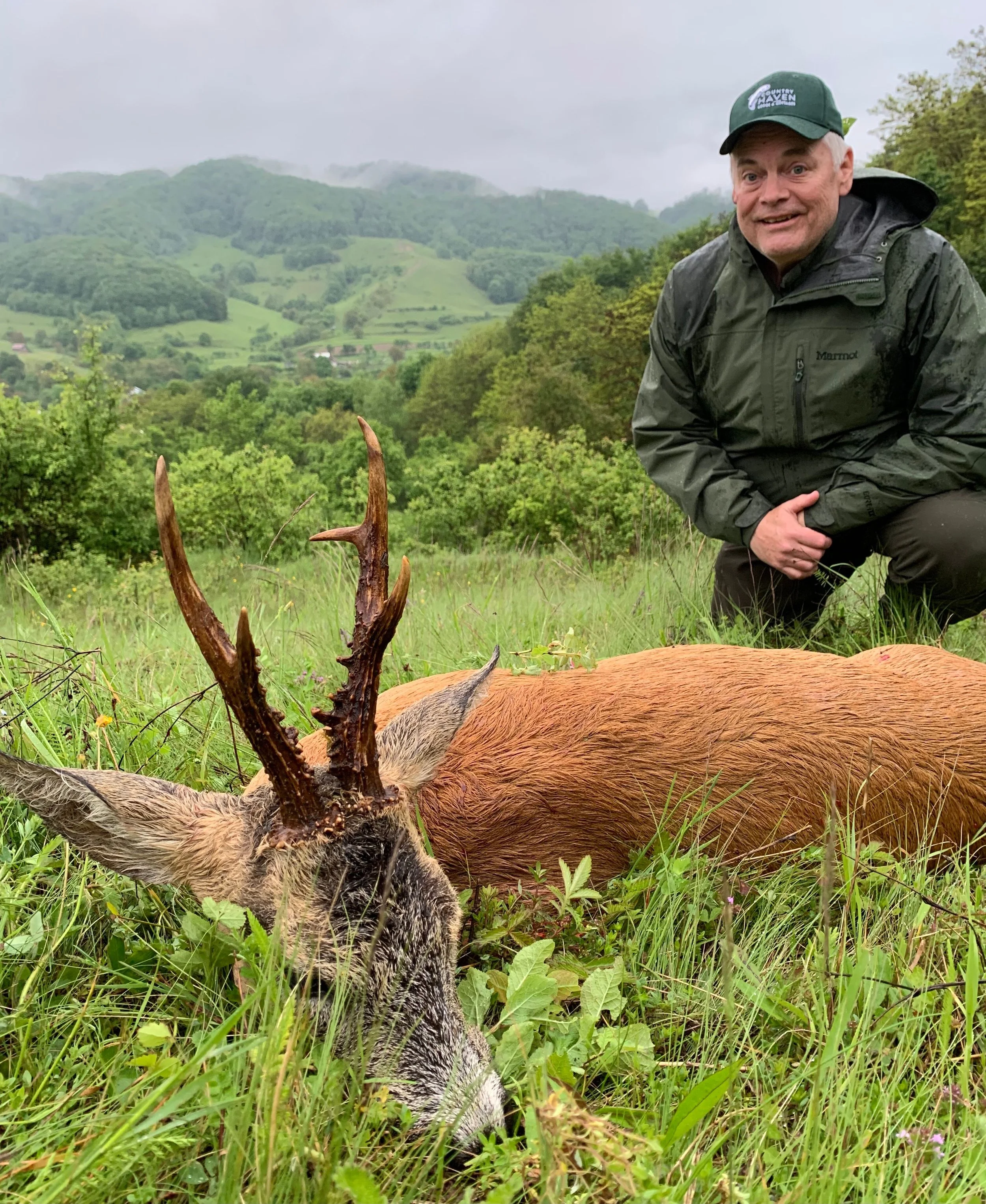 Hat with Billy Higgins and another Roe Deer in Transylvania, Romania