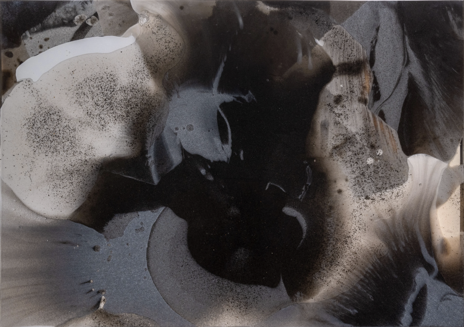 Arin Dwihartanto Sunaryo 'Pozzolan #5', 2025, volcanic ash and pigmented resin mounted on wooden panel, 57 x 81 x 5 cm