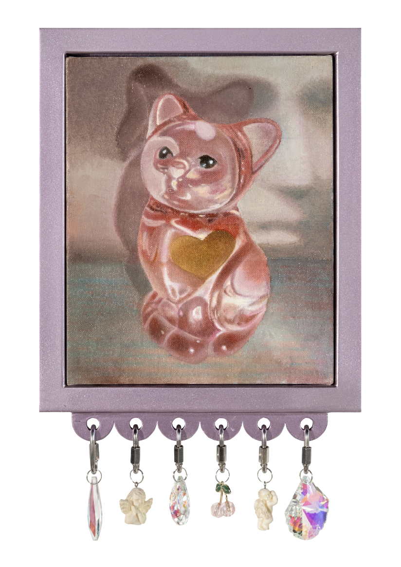 Syagini Ratna Wulan, 'does your grief have fur?', 2026, oil on canvas, 19.8 x 25 cm