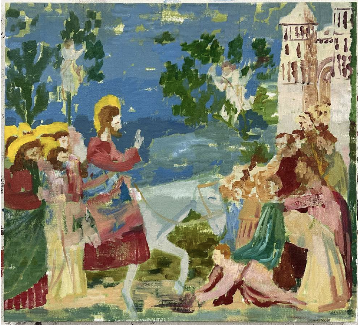 Jeremy Sharma, 'Christ's Entry into Jerusalem' 2026, oil on linen, 62 x 68 cm