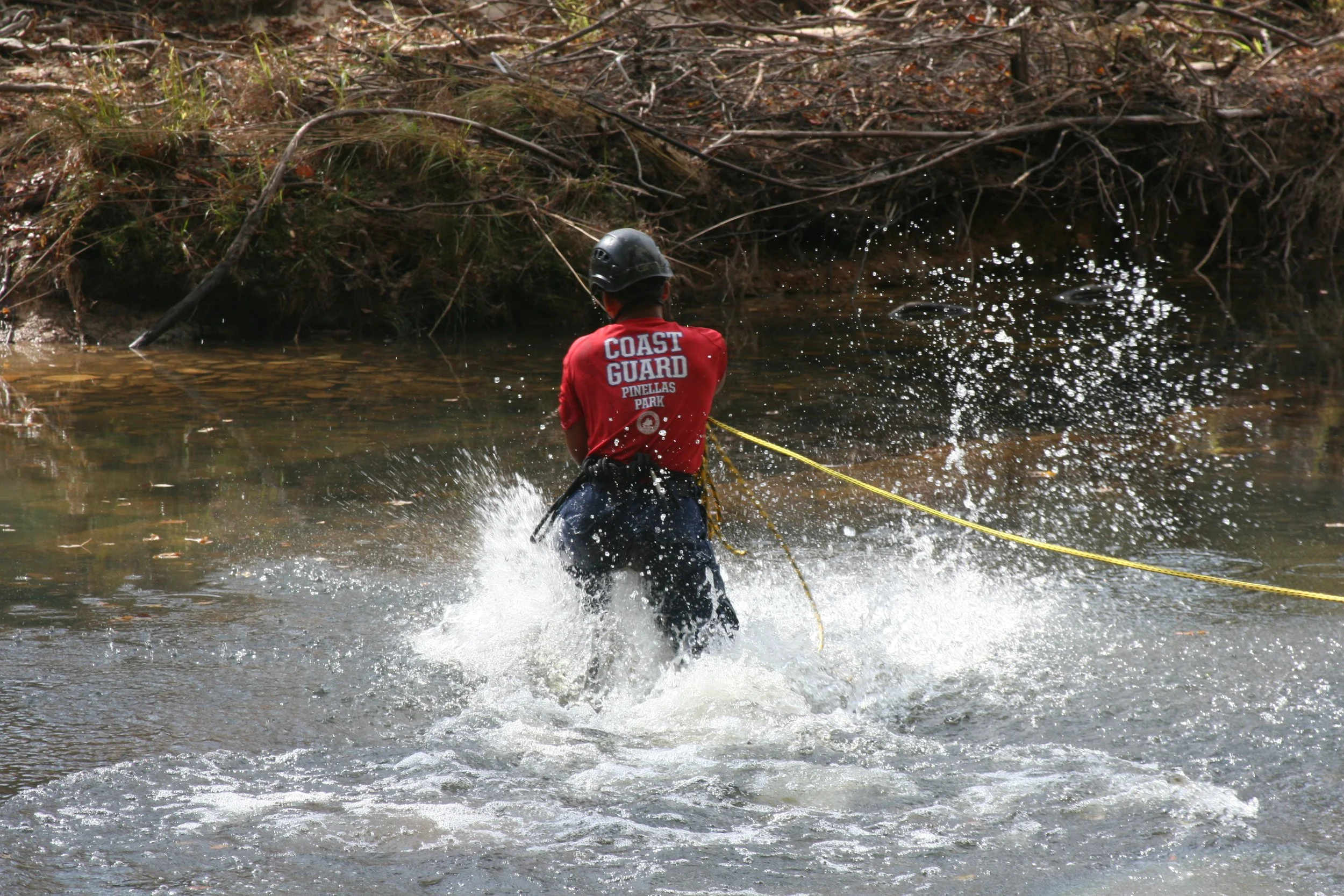 Nearside returning during rope bridge