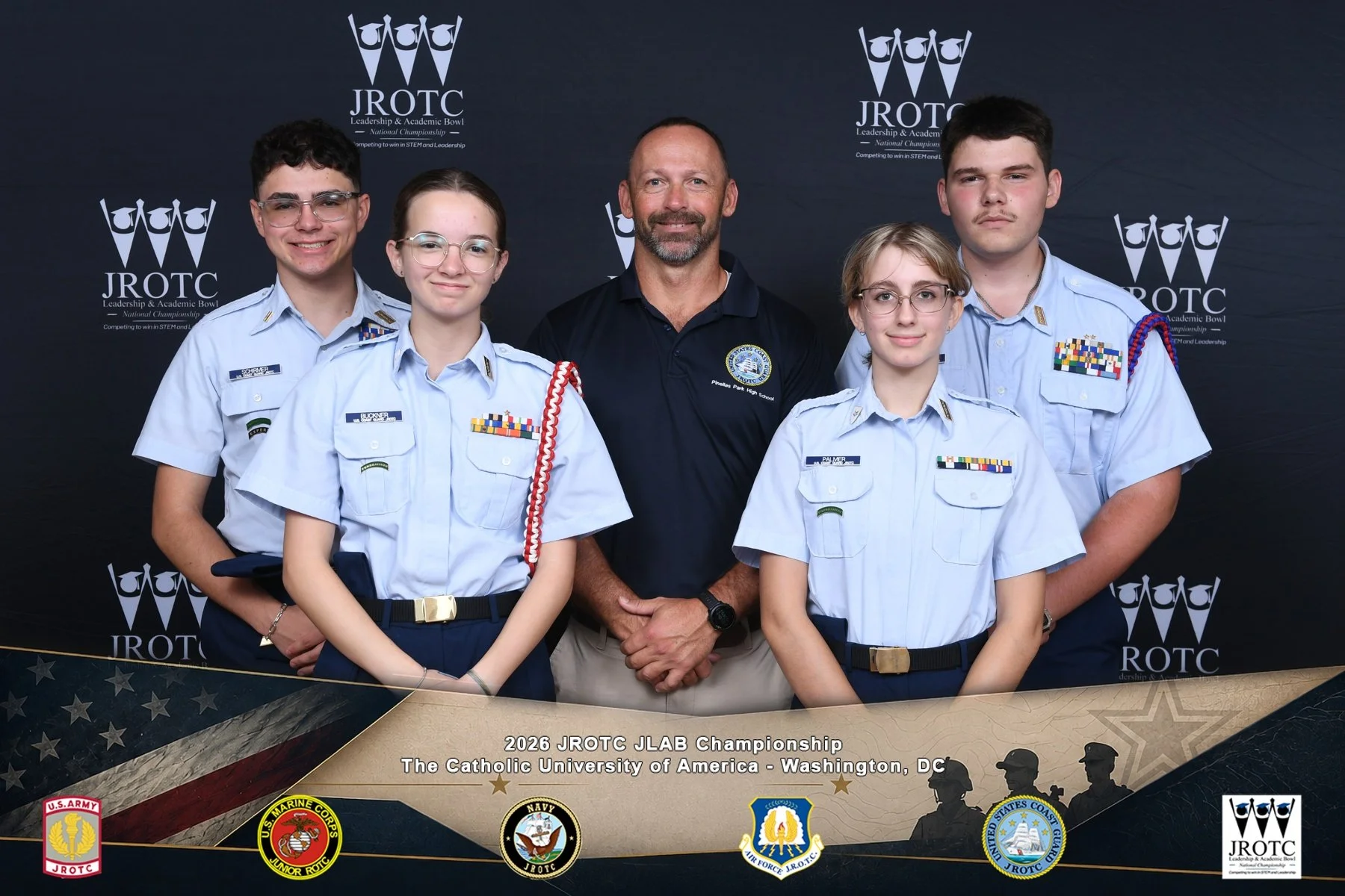 Team photo (Left to Right: LTJG Schirmer, PO3 Buckner, Chief Stafford, PO2 Palmer, Ensign Foley).