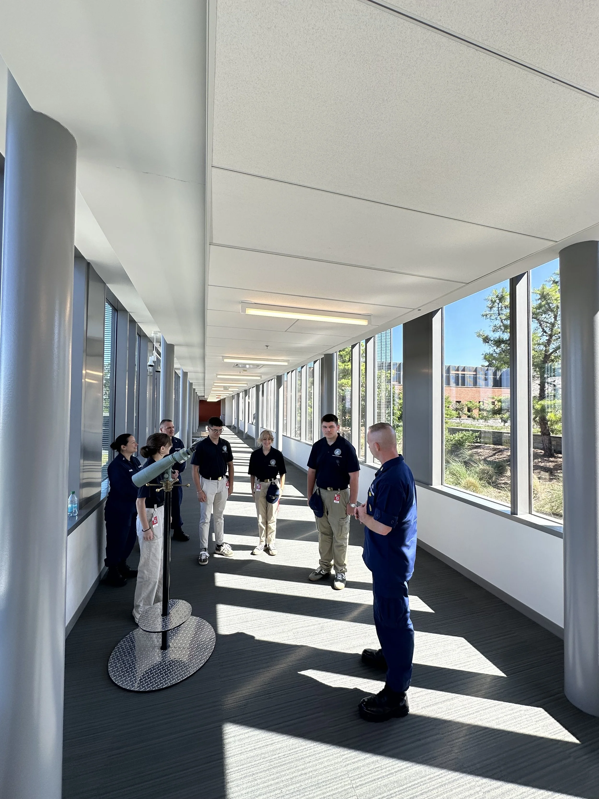 Group photo while our team chatted with the Master Chief Petty Officer of the United States Coast Guard!