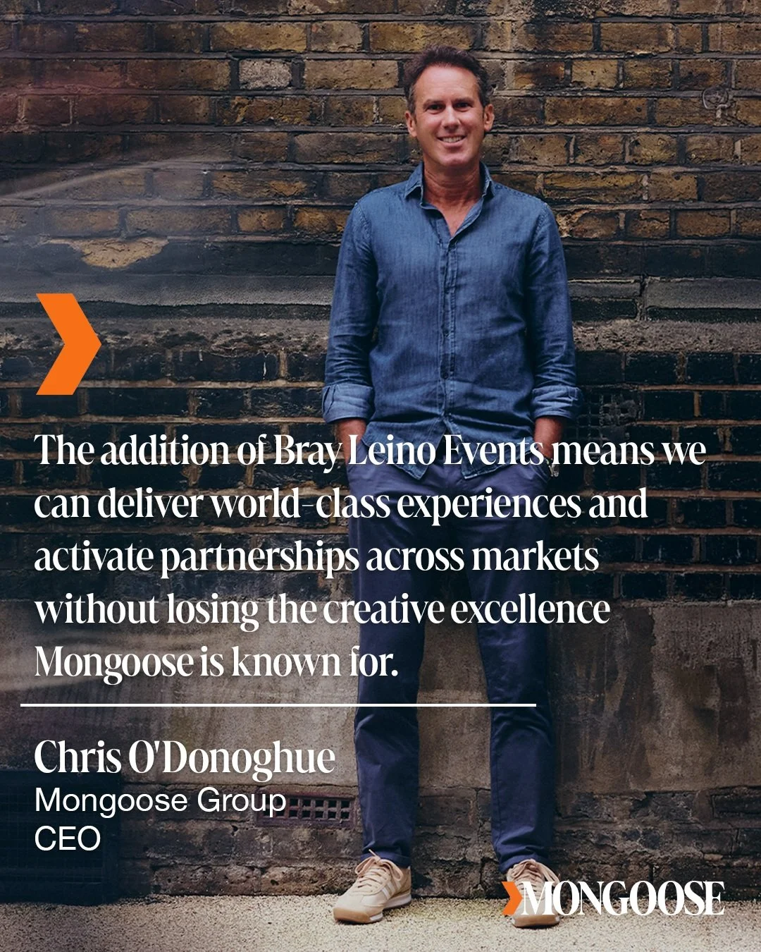 Our CEO, Chris O'Donoghue, on what the merger with Bray Leino Events really means for our clients.

Not bigger for the sake of bigger, but bigger with intent. More capability, more reach, same standards🤝