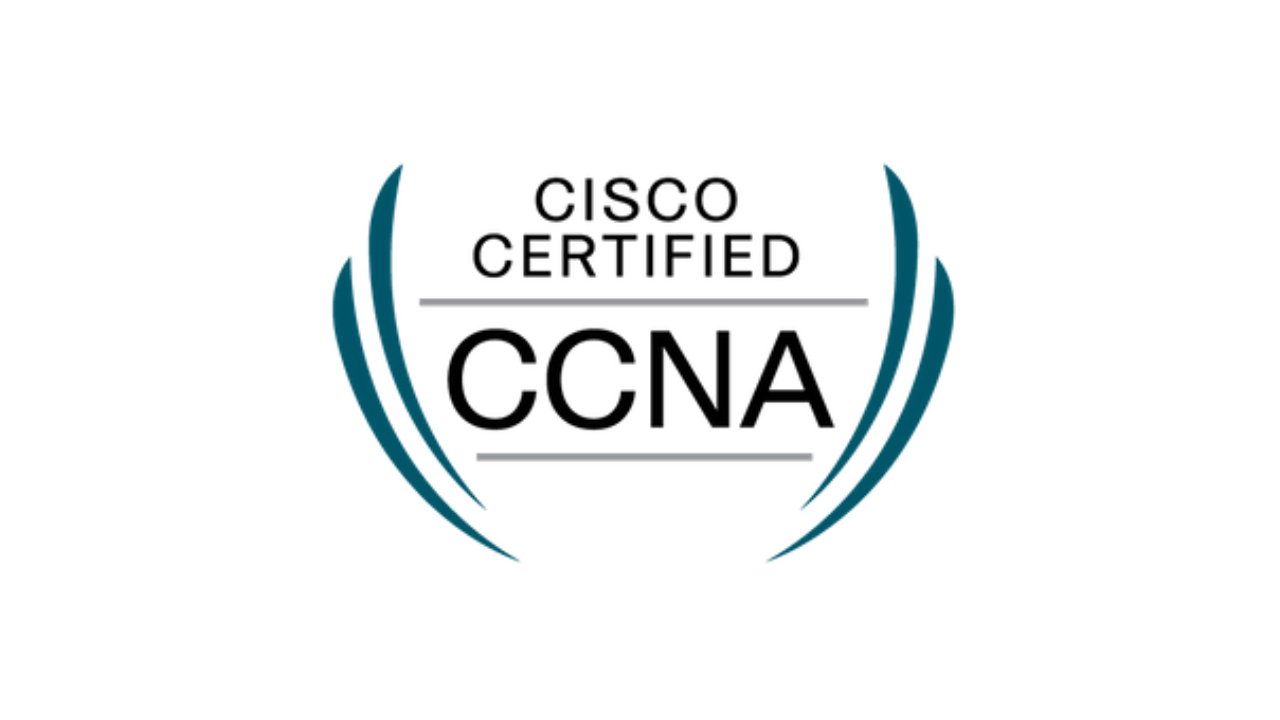 Cisco Certified CCNA badge logo with stylized curved lines around the text.