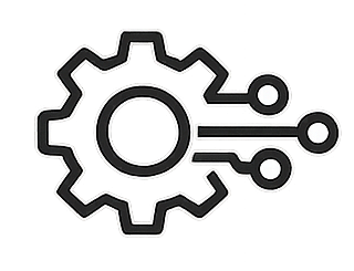 A gear combined with circuit lines representing technology or mechanical engineering.