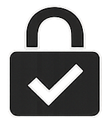 Padlock with a checkmark symbol