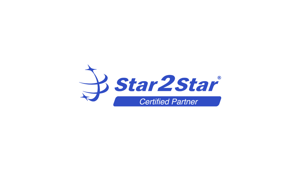 Star2Star Certified Partner logo with stylized star and globe icon in blue.