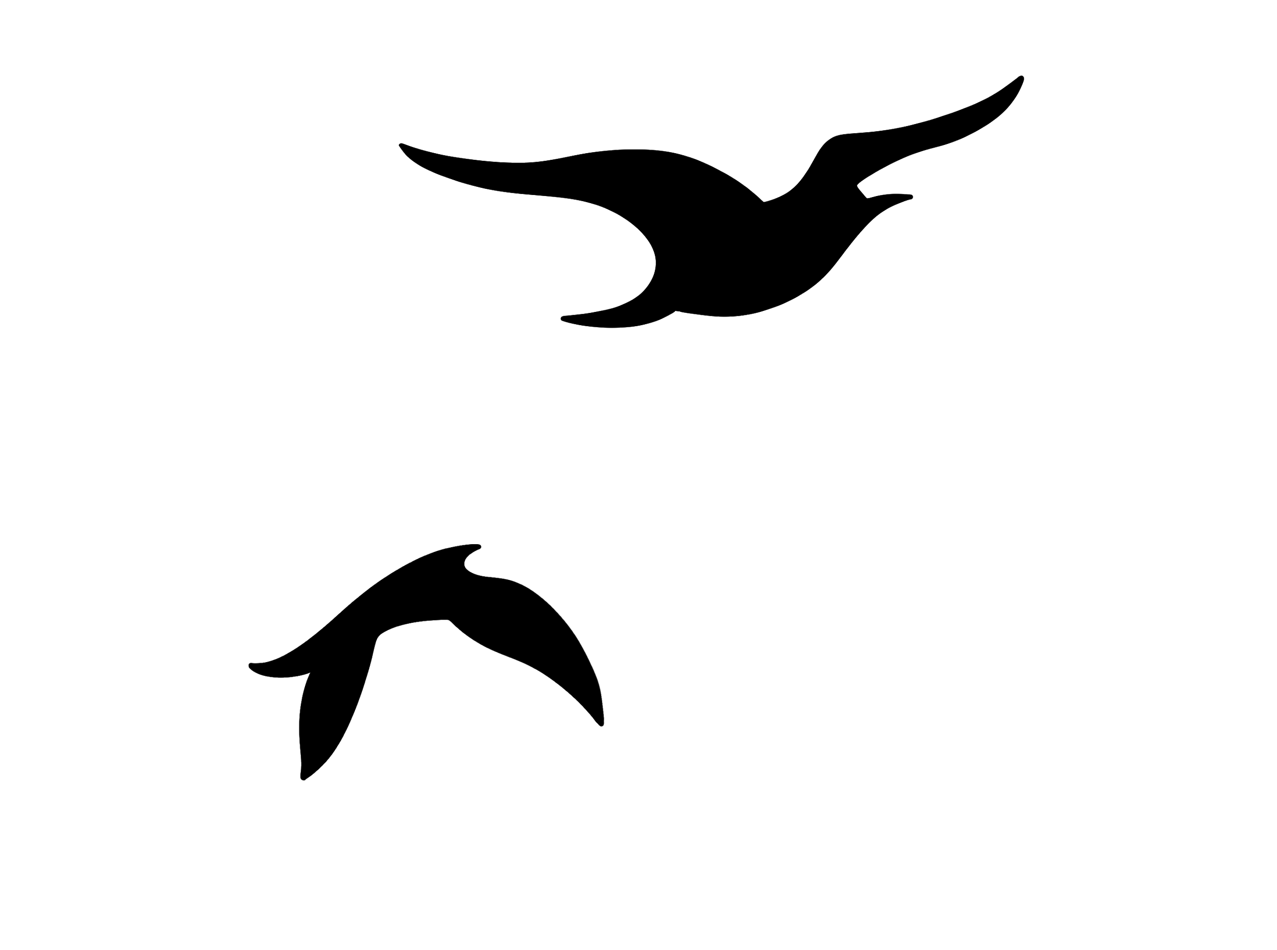Outline of a hummingbird facing left, with wings spread and beak pointed forward.