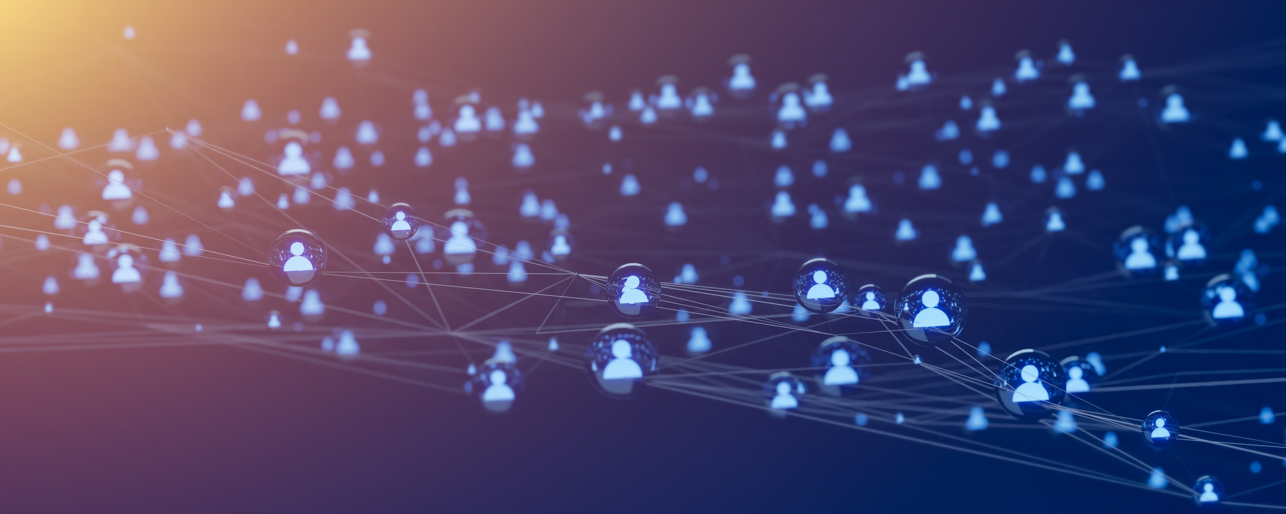 Illustration of a network of connected people