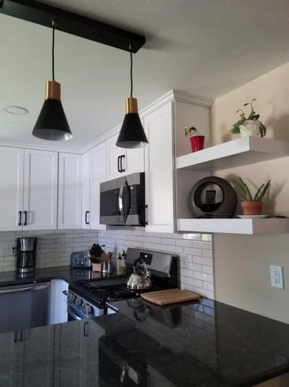 Kitchen Remodel with Black Granite Countertops 