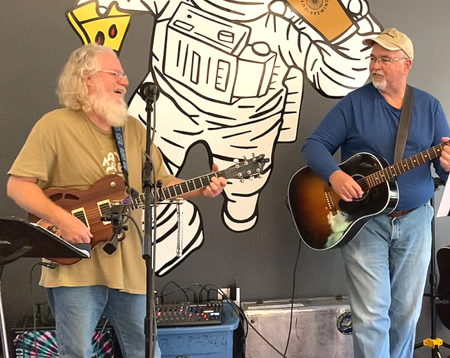 Jake Geppert and Tom Van Sant performing at Outer Limits Brewing in Proctorsville, VT