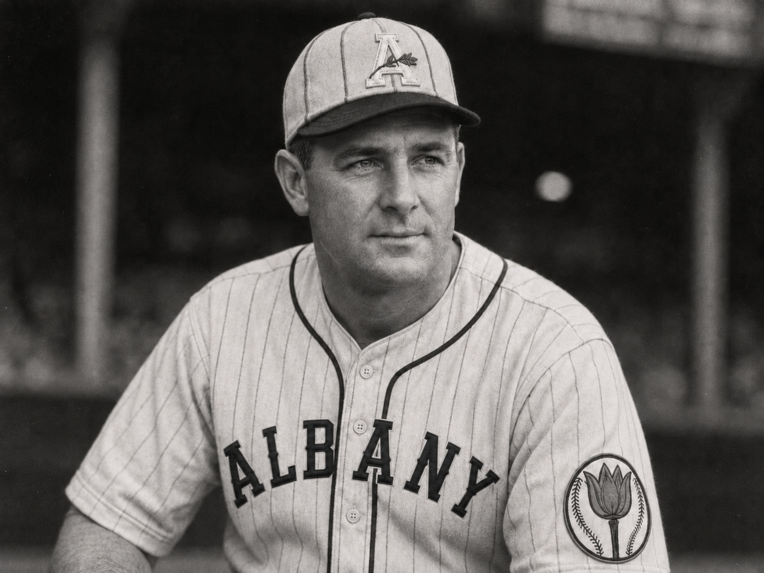 Harold Ten Eyck in Albany Orange Wonders uniform.