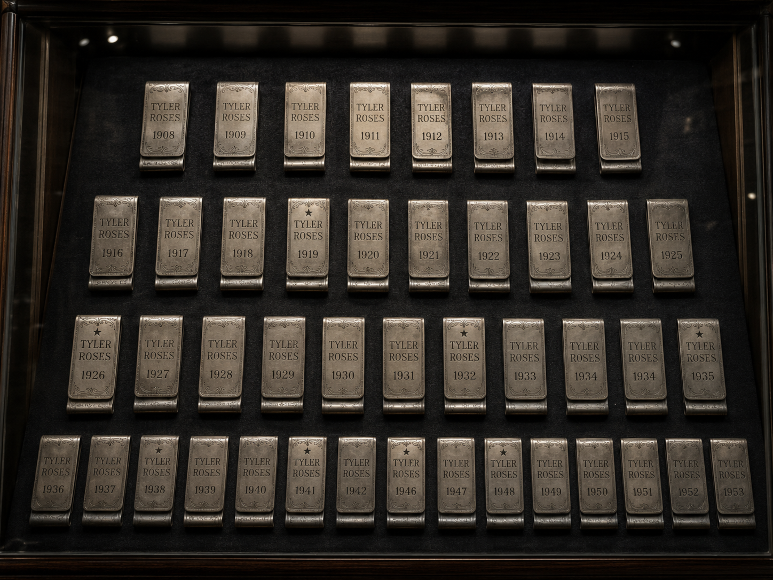 Tyler Roses engraved money clips.