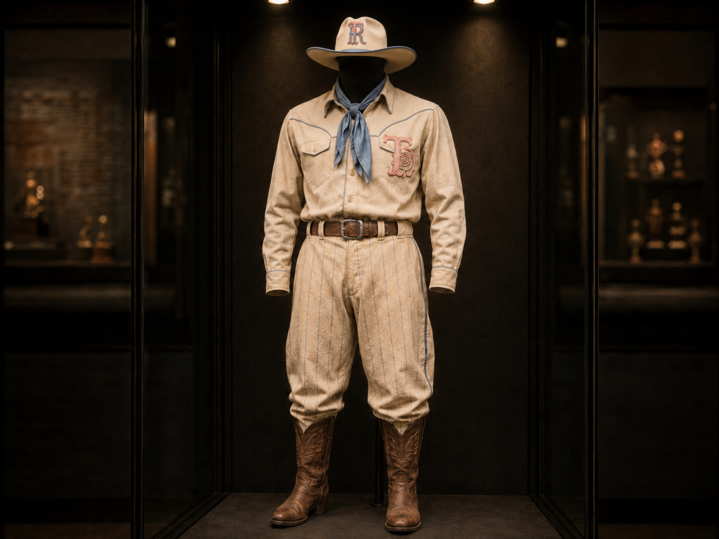 Tyler Roses cowboy promotional uniform.