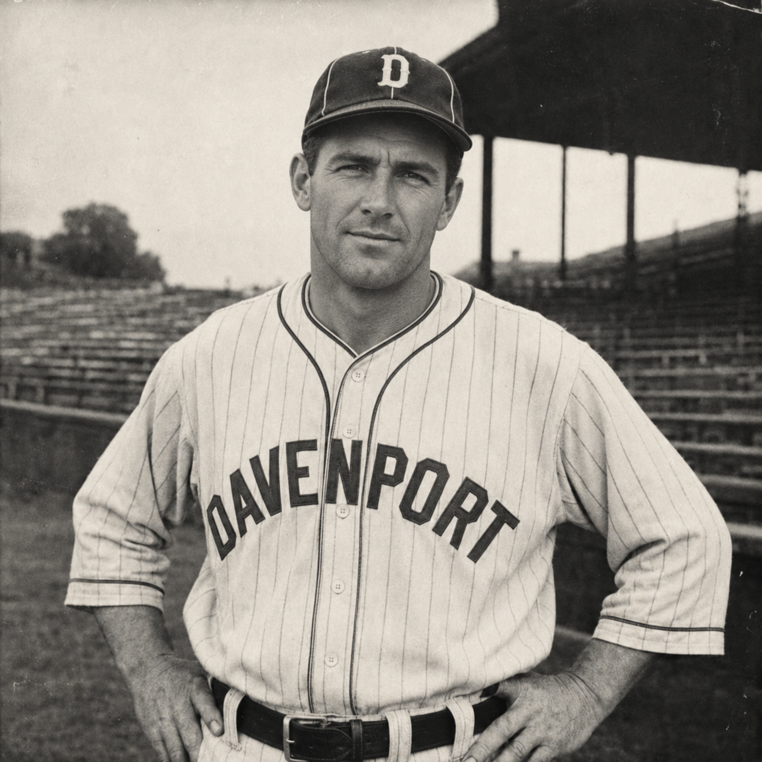 A member of the Davenport Deadheaders poses for a club portrait circa 1940s