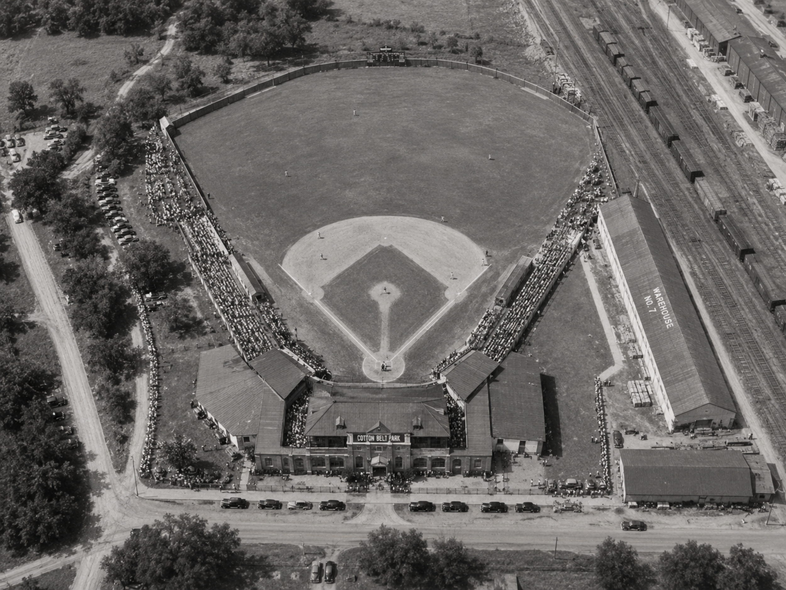 Aerial view of Cotton Belt Park.