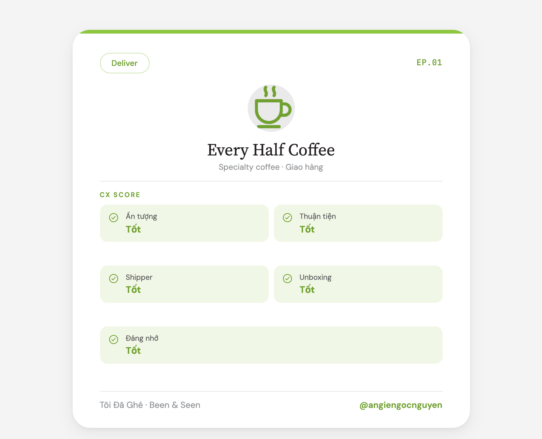 CX Review - Delivery version - Every Half Coffee - Angie Ngoc Nguyen