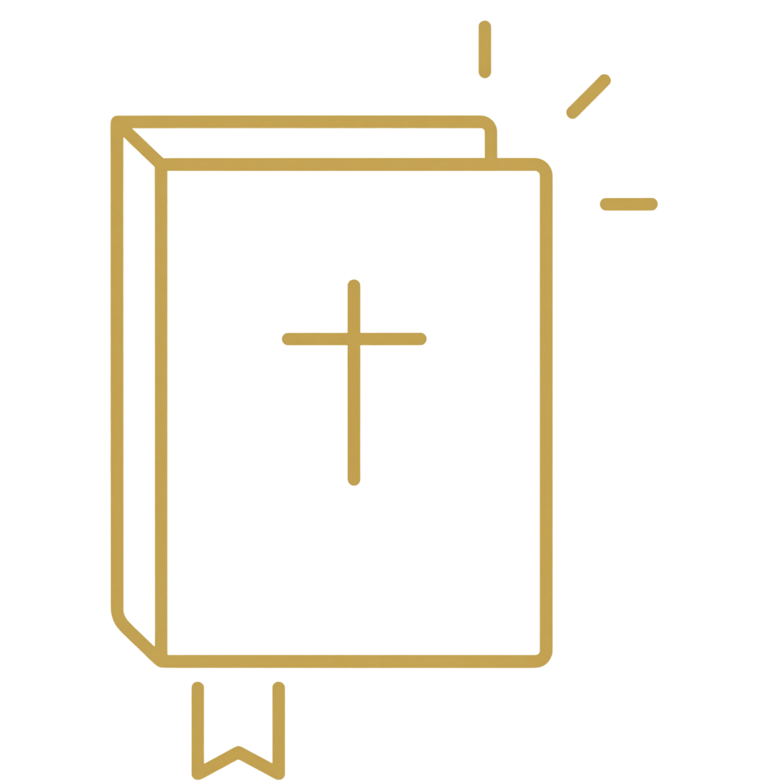 Gold-colored 3D icon of a television with an antenna on top and a speech bubble or chat box at the bottom.