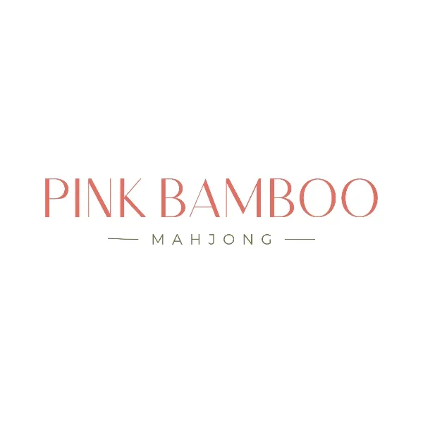 Pink Bamboo Mahjong logo with the words 'Pink Bamboo' in pink and 'Mahjong' in black underneath.