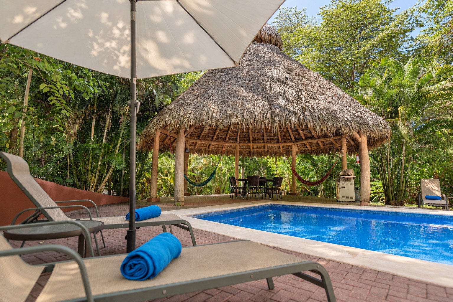 Tropical pool deck & palapa
