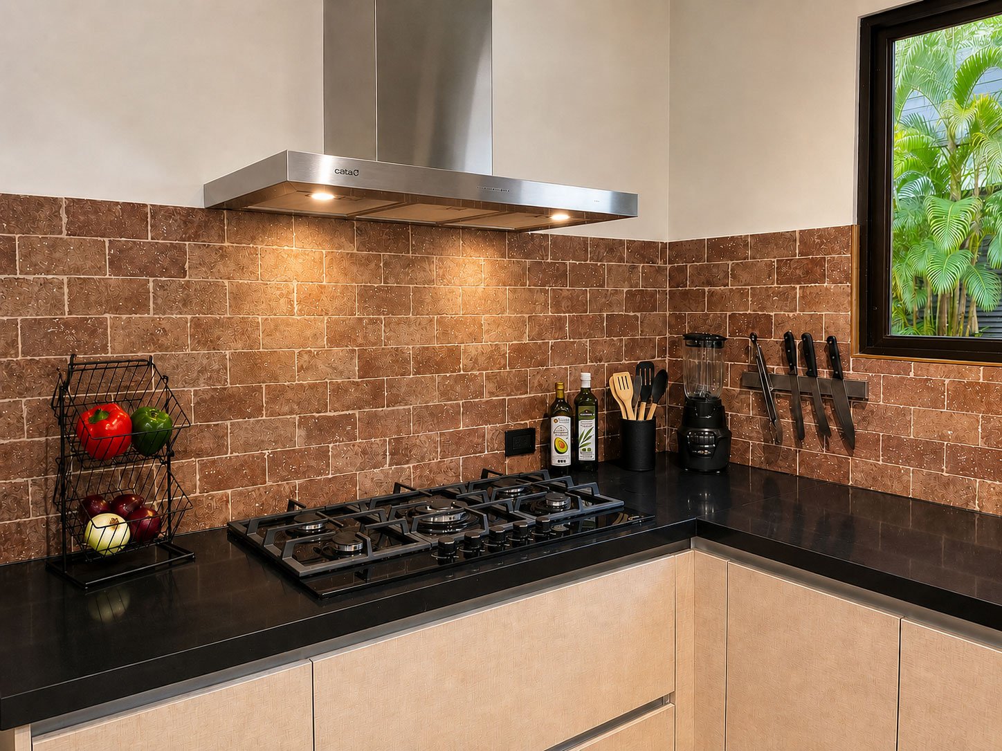 Gas Range with Stainless Steel Hood