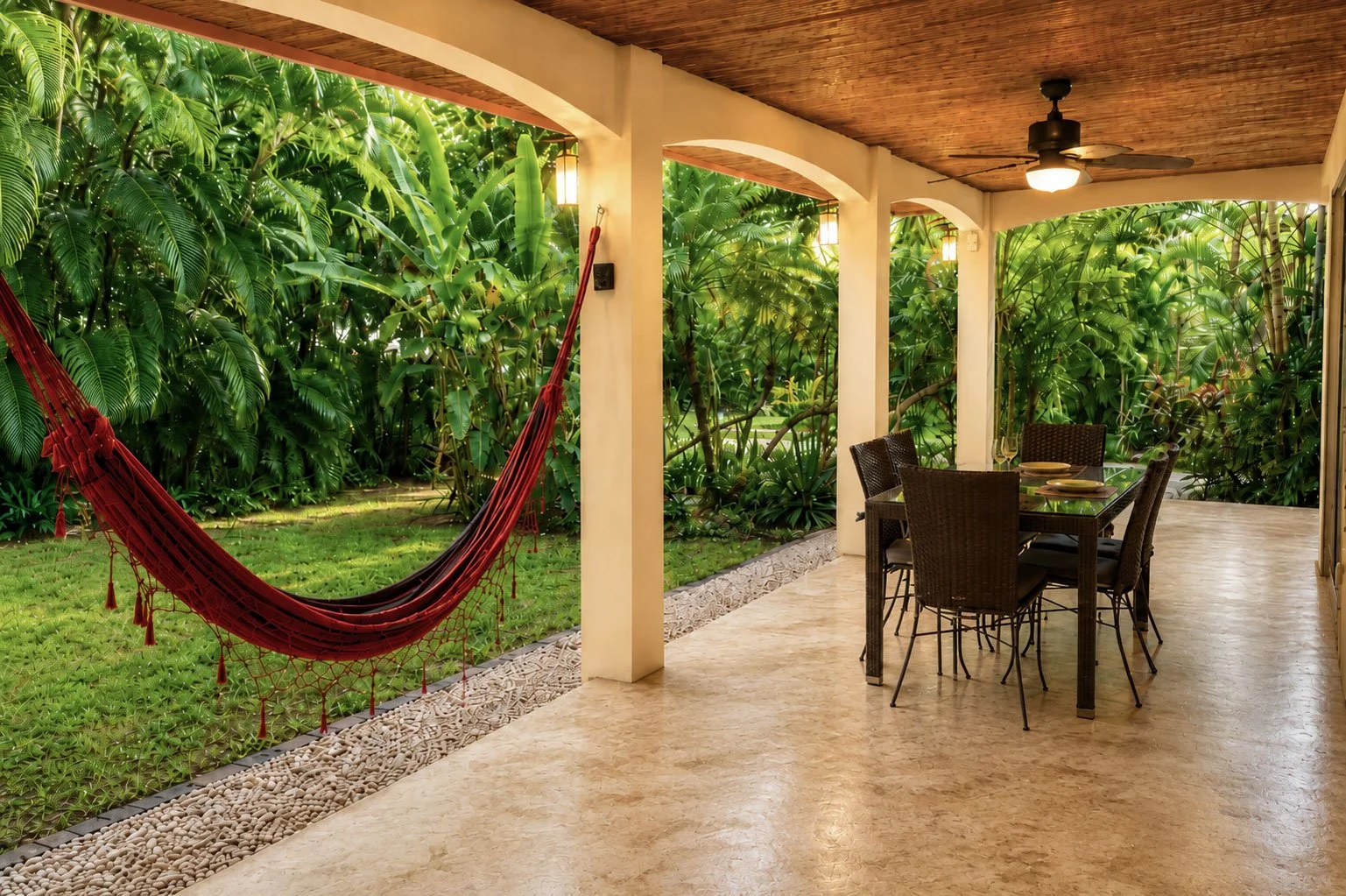 Private covered terrace