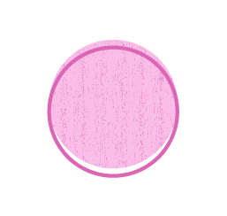 Pink circular button with a darker pink outline