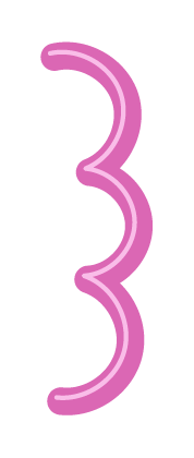 Pink number three candle