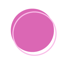 Pink circle with a black outline.