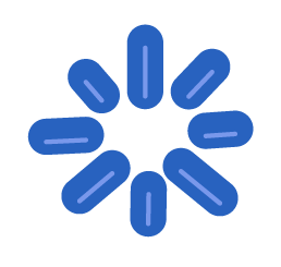 Blue loading spinner or progress indicator on a black background.