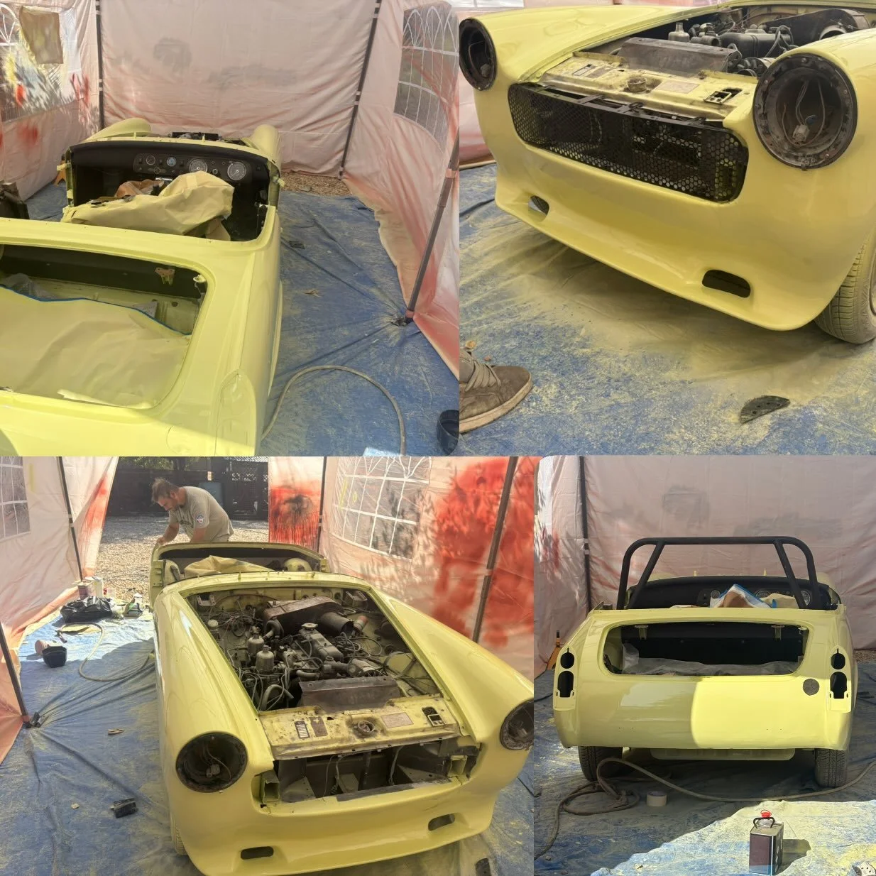Our MG Midget 1976 is all painted in lovely Chartreuse Yellow - doesn&rsquo;t that just pop!