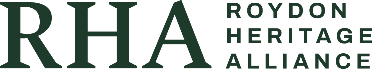 Text-based logo for Roydon Heritage Alliance with the initials RHA and the full name written out.
