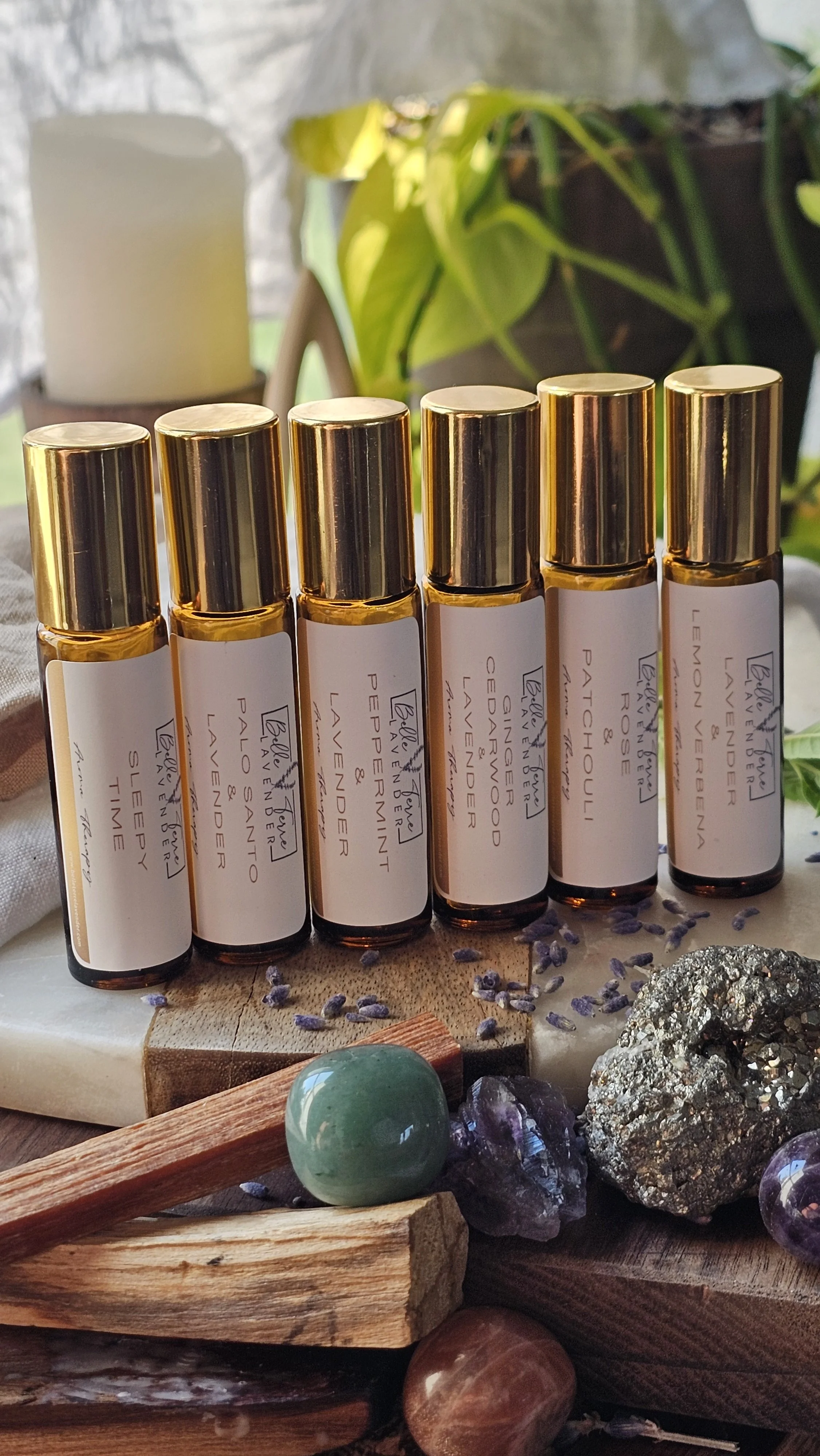 Belle Terre Lavender rollerball six blend scent collection